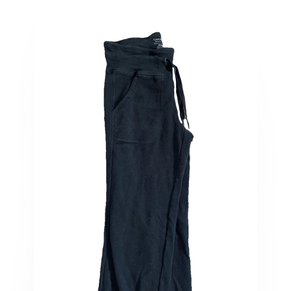 Calvin Klein Small Black Flare Waffle Knit Pants